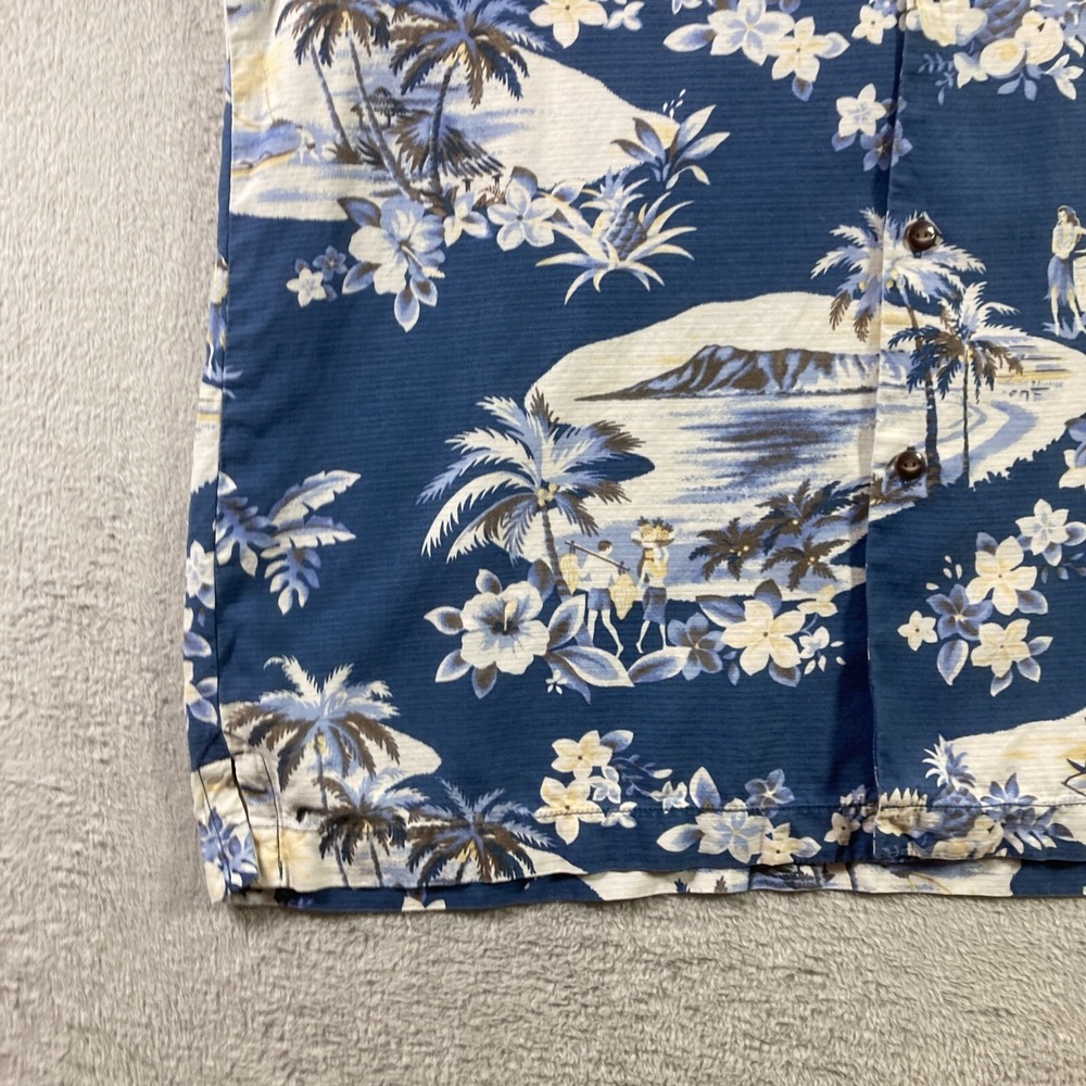 Tommy Bahama Hawaiian Shirt Men Large All Over Print Blue Silk Button Up Casual - Picture 5 of 16